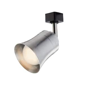 Flared Brushed Nickel Integrated LED Linear Track Step Head