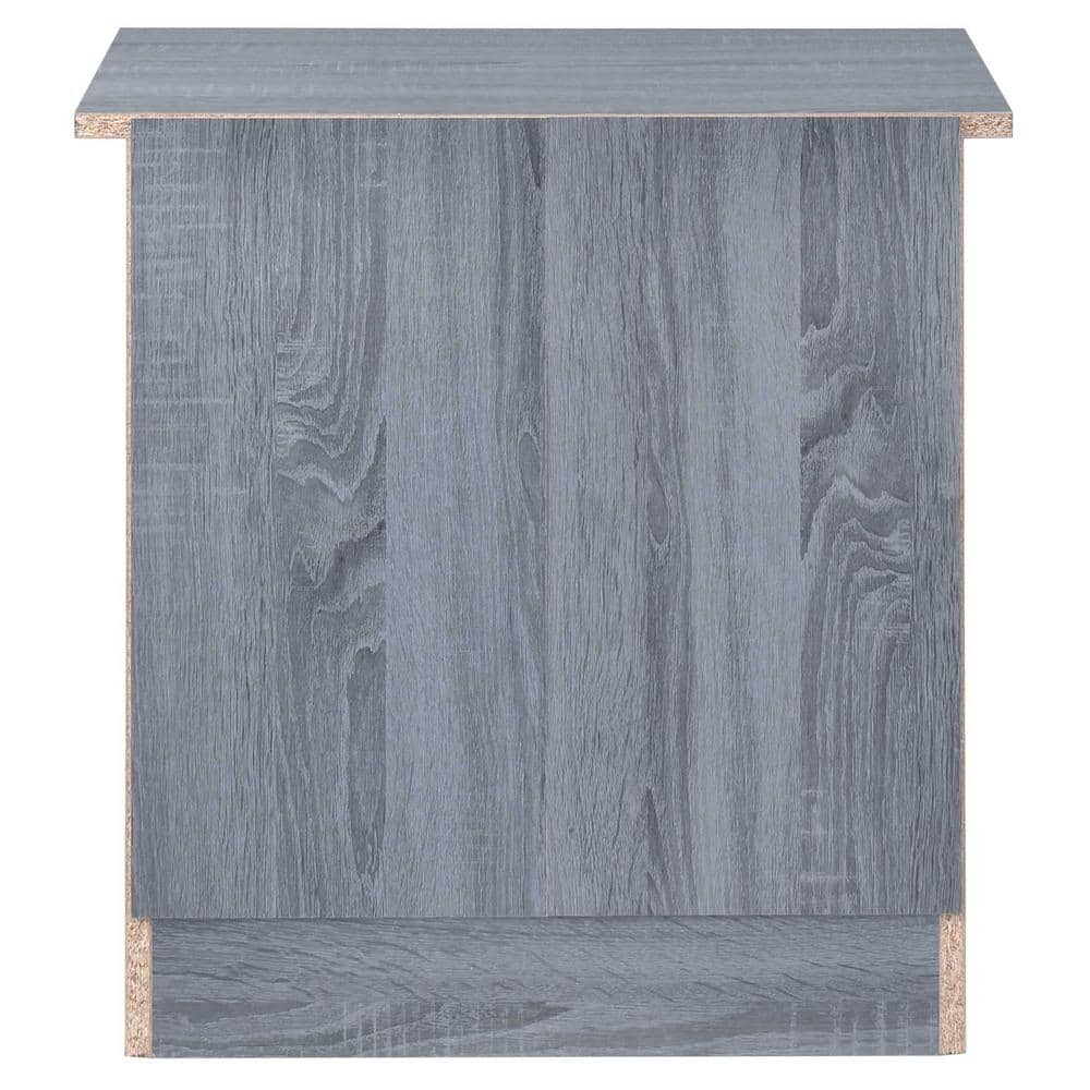 Hudson 3-Drawer Gray Nightstand with Metal Handles