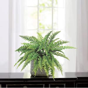 34 in. Wide Artificial Boston Fern Plant with 42 Fronds for Indoor and Outdoor Use - Home and Office Decor
