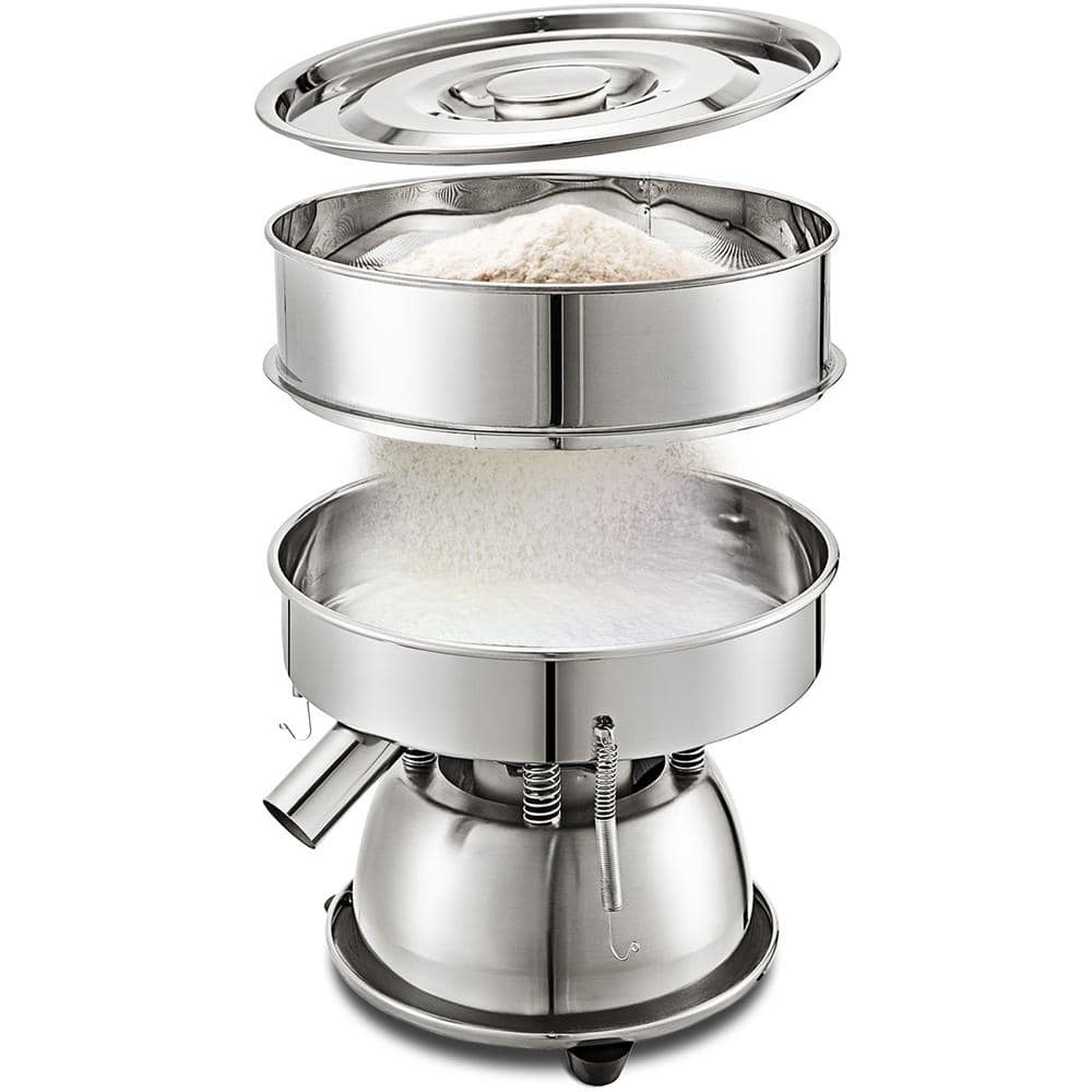 Automatic Sieve Shaker Included 40 Mesh + 60 Mesh Flour Sifter Electric Vibrating Sieve Machine 110V 50W Strainers
