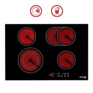 30 in. Built-In Electric Stove, Radiant Electric Cooktop in Black with 4 Elements