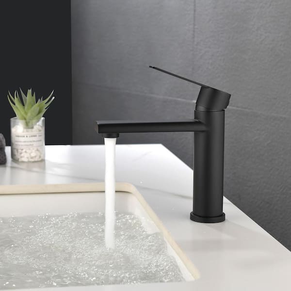 Amii Single Handle Single-Hole 5.51 in. Spout Reach Bathroom Faucet in Matte Black