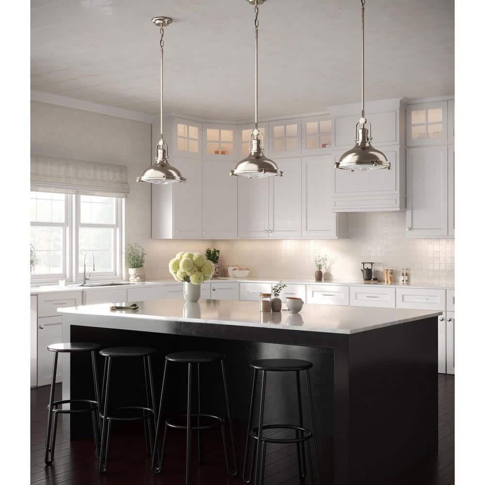 Brushed Nickel Mini LED Pendant with Clear Glass