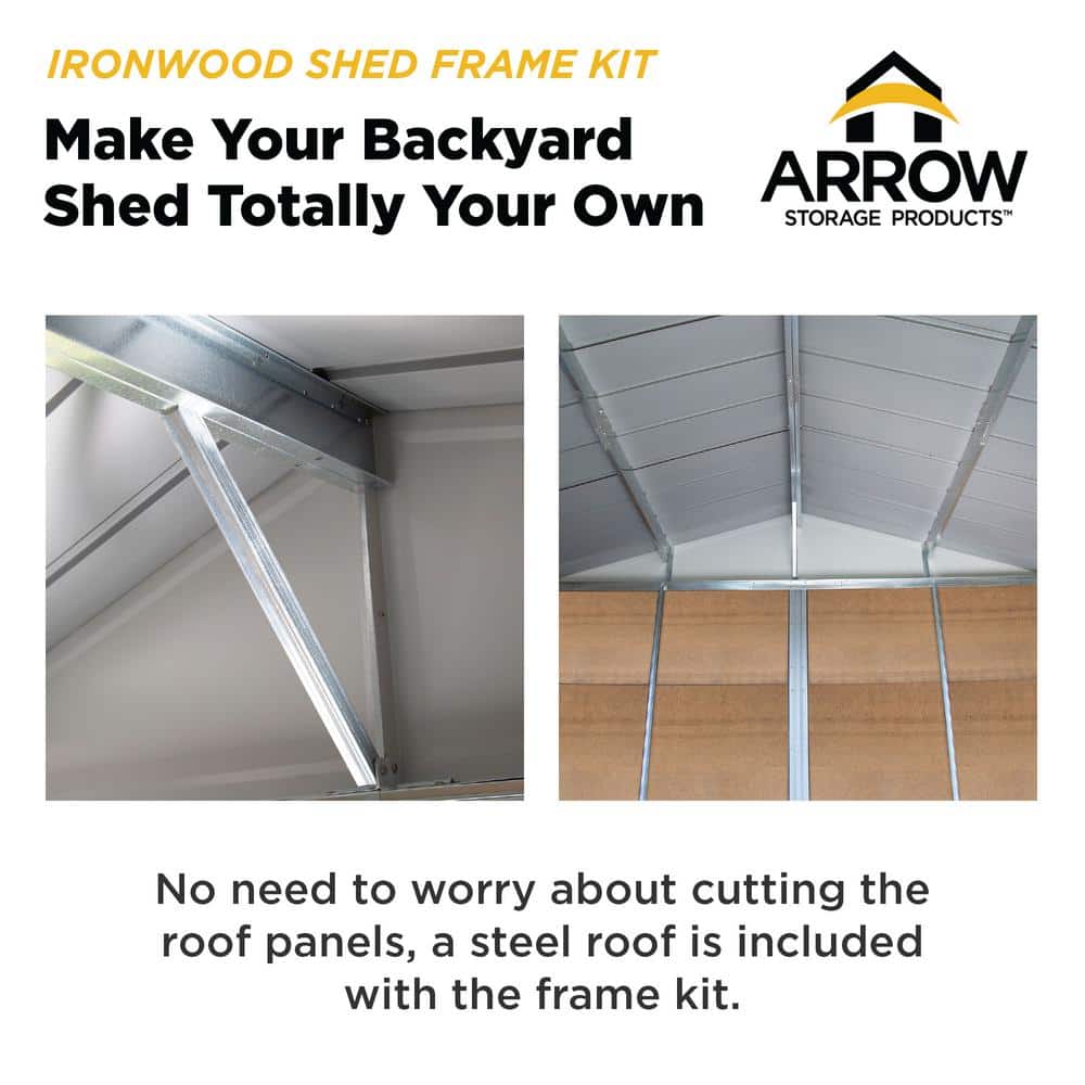 Ironwood 10' x 12' Gray Steel Hybrid Shed Kit