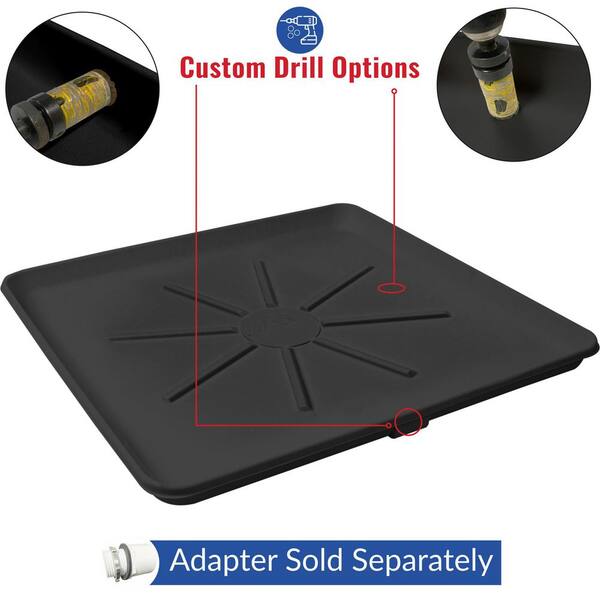 30″ x 30″ x 4” Square Water Heater Drain Pan with 1″ Adapter – Drain Pan USA