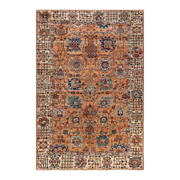 Serapi Orange 6 ft. x 9 ft. Tribal Wool Indoor Area Rug