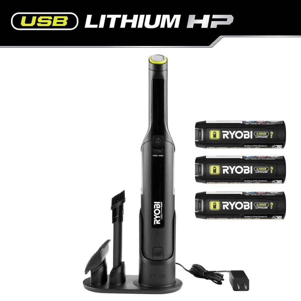USB Lithium Hand Vacuum Cleaner Kit with (2) 2Ah USB Lithium Batteries, Charging Cable, and Extra 2Ah Batteries (2-Pack) price history on PriceWatchPro