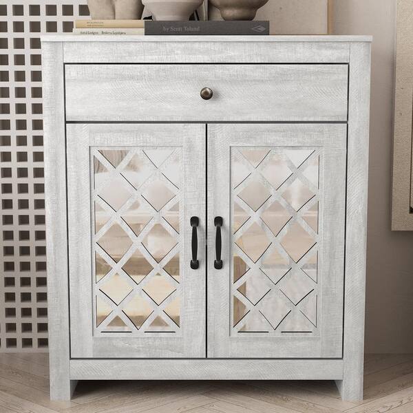 GALANO Millicent Accent Cabinet with Drawer (35.4 in. H x 30.9 in. W x 15.7 in. D)