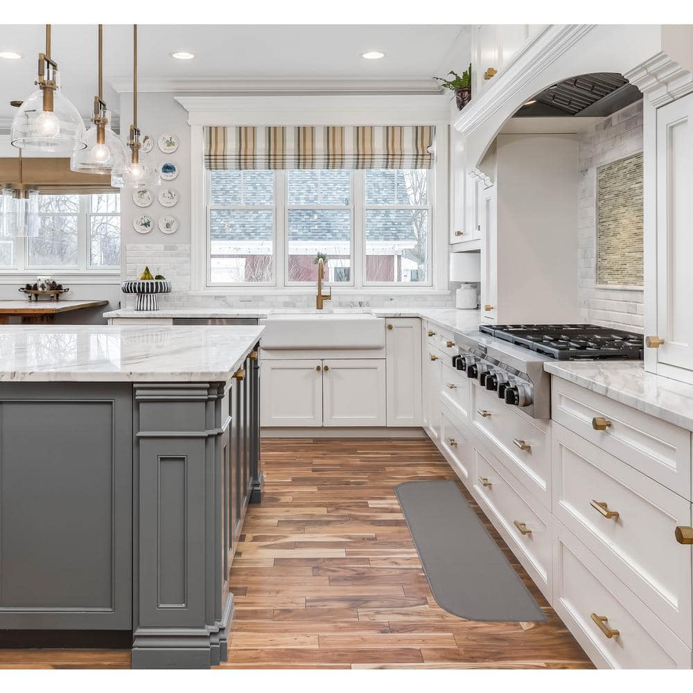 Chef Gear Gray 17.5 in. x 60 in. PVC Basketweave Half Circle Anti