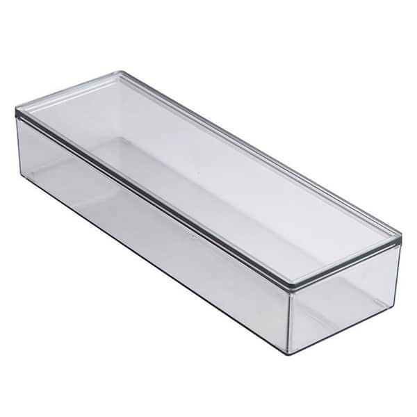 5-Knife In-Drawer PP Plastic Knife Storage Tray with Lid and Drainer, Transparent Flatware Organizer for Kitchen Knives