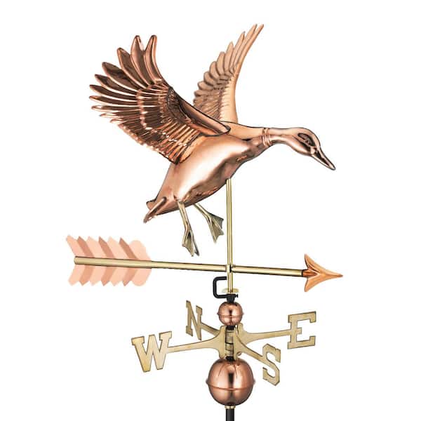 Good Directions Landing Duck with Arrow Weathervane-Pure Copper