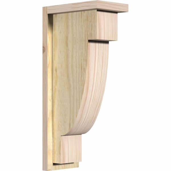 Ekena Millwork 6 in. x 10 in. x 22 in. Douglas Fir Alpine Rough Sawn Corbel with Backplate