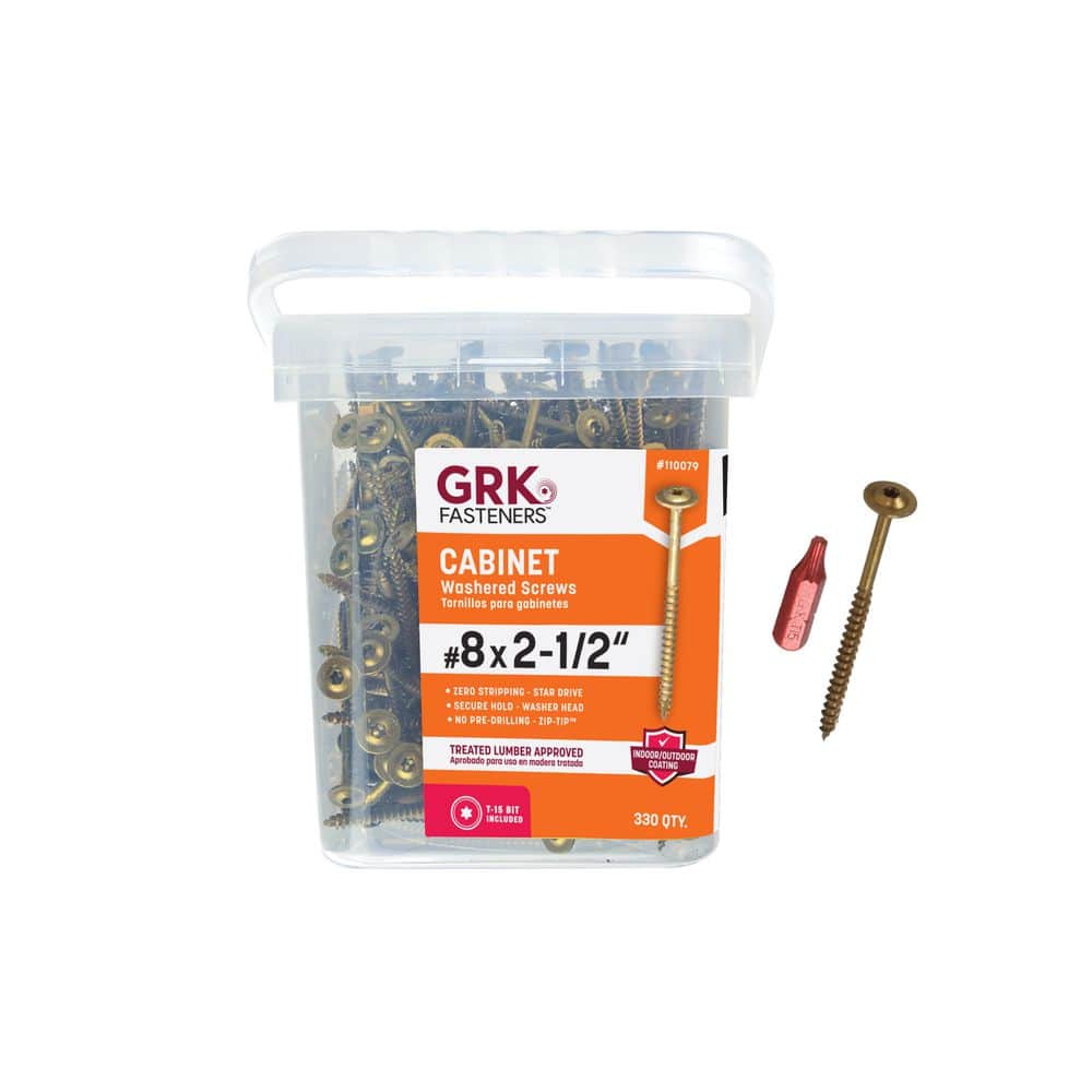 GRK GRKEVO フルチタンビス GRK Fasteners #8 x 2-1/2 in. Star Drive Washer Head Cabinet Wood