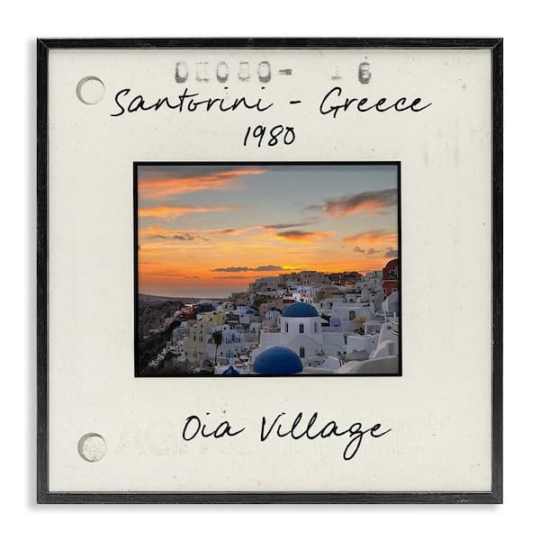 Stupell Industries Greece Travel City View by Val Rhodes Black Framed Architecture Giclee Art Print 24 in. x 24 in.