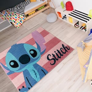 Stitch Multi-Colored 3 ft. x 5 ft. Indoor Polyester Area Rug