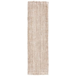 Natural Fiber Gray/Beige 2 ft. x 12 ft. Woven Thread Runner Rug