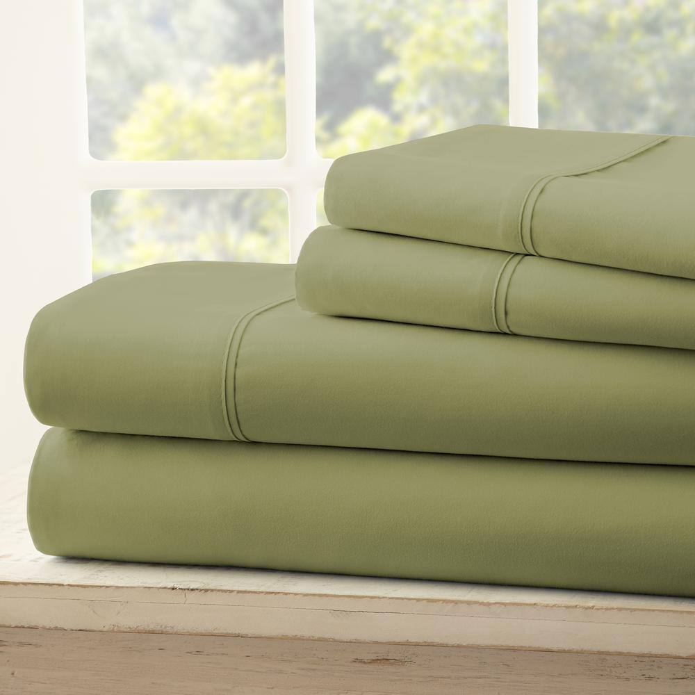 Sage Twin Microfiber 3-Piece Solid Sheet Set