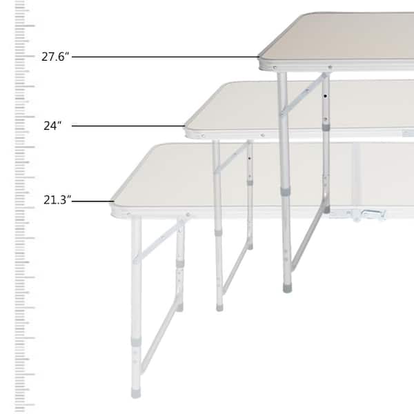 Karl home - 28 in. H Rectangle Plastic Folding Portable Outdoor Picnic Table