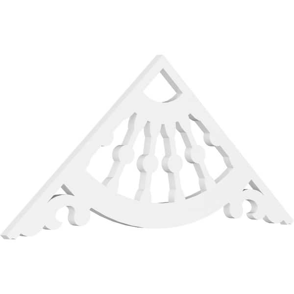Ekena Millwork 1 in. x 48 in. x 20 in. (10/12) Pitch Wagon Wheel Gable Pediment Architectural Grade PVC Moulding
