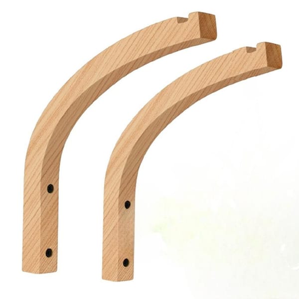 8 in. Wooden Wall Mounted Garden Hanger Hooks, Hanging Brackets for Plants, Lanterns, Wind Chimes & Home Decor (2-Pack)