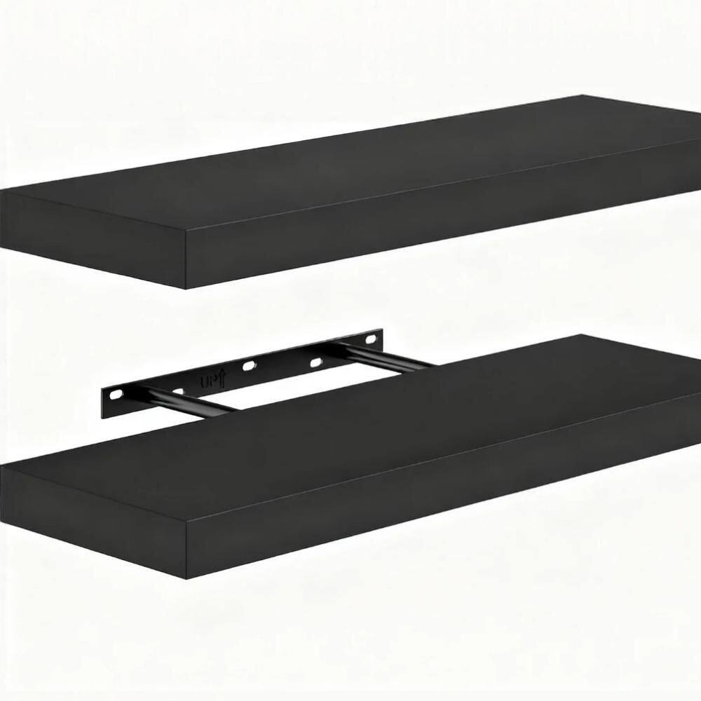 23.6 in. W x 6.7 in. D Floating Shelves, Engineered Wood Wall Shelf Set ...