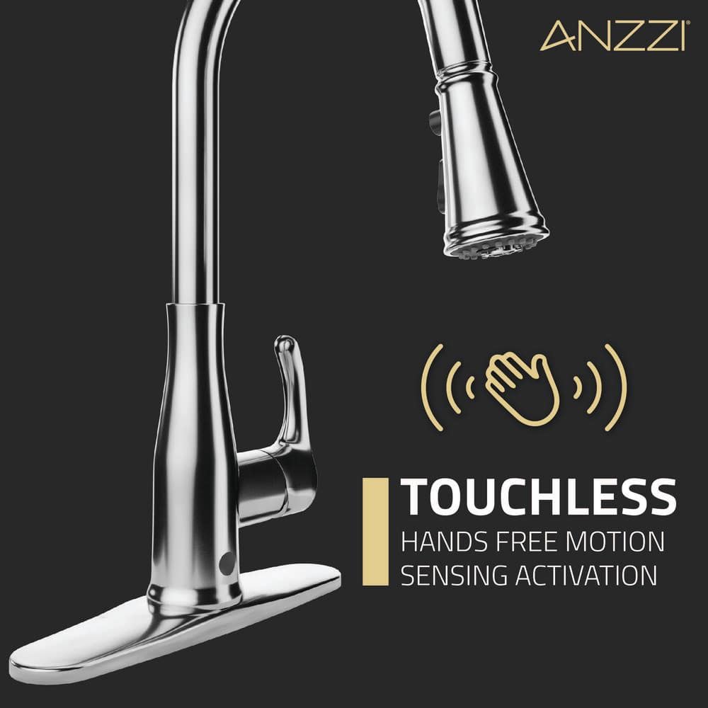 Stainless Steel Touchless Pull-Down Kitchen Faucet with Spray