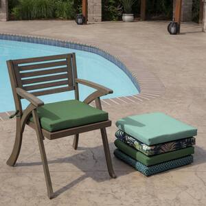 19 in x 18 in Moss Green Leala Rectangle Outdoor Seat Pad
