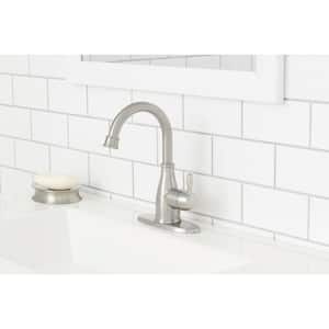 Mandouri Touchless Single Hole Single-Handle High-Arc Bathroom Faucet in Brushed Nickel