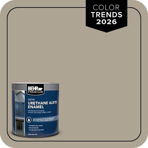 BEHR PREMIUM 1 qt. Home Decorators Collection #HDC-NT-14 Smoked Tan Satin Enamel Urethane Alkyd Interior/Exterior Paint