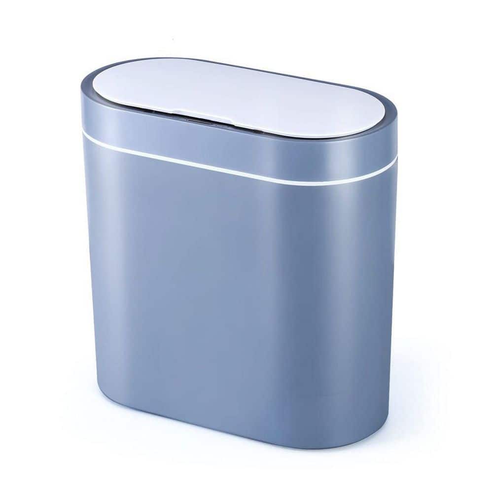 Dracelo Small Bathroom Step Trash Can with Lid Soft Close in Black