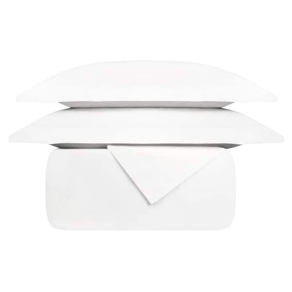 Delara GOTS Certified Organic Cotton, Percale Weave, 400TC, Ultra Soft Breathable, 2-Piece White Twin Duvet Set