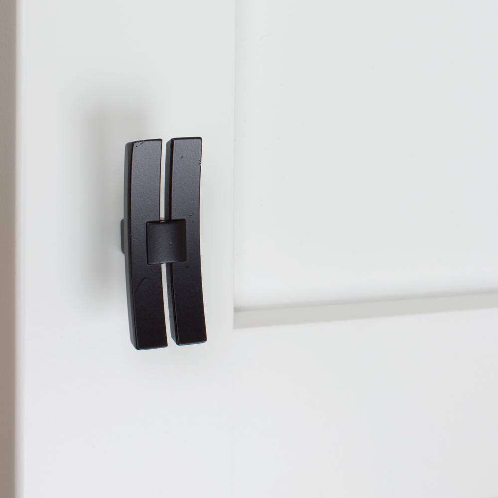 Matte Black Industrial Dual Bar Cabinet Knobs