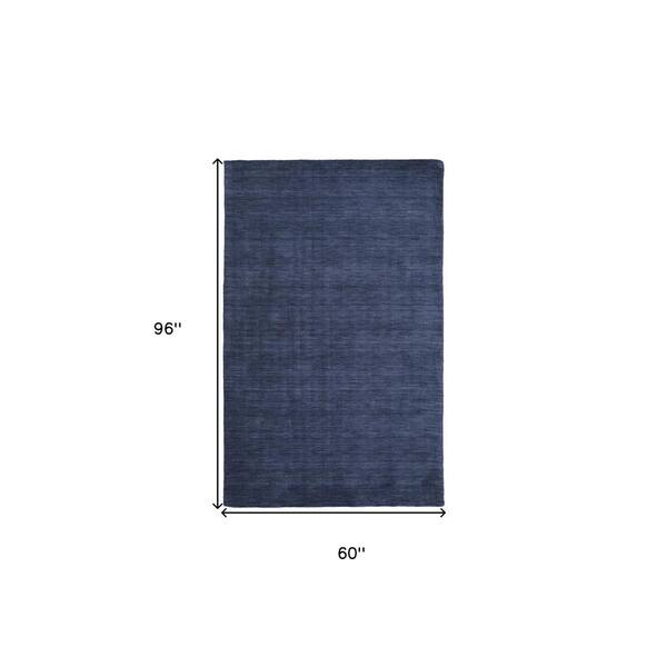 5 x 8 Blue Solid Color Area Rug