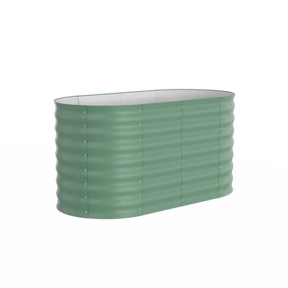 47.2 in. x 23.6 in. x 23.6 in. Outdoor Oval Galvanized Steel Raised Garden Bed in Green, Pack of 2 price history on PriceWatchPro