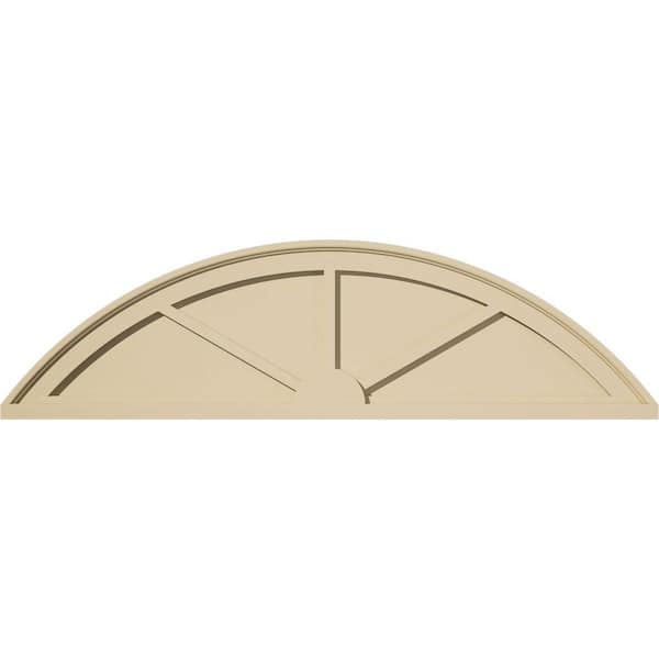 Ekena Millwork 44-in W x 12-in H x 2-in P Segment Arch 3-Spoke Signature Urethane Pediment, Primed Tan
