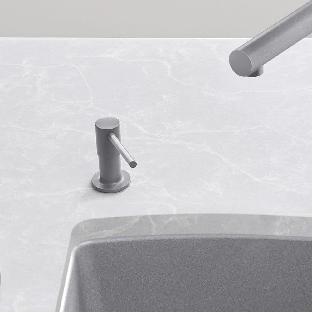 Torre Metallic Gray Solid Brass Kitchen Soap Dispenser
