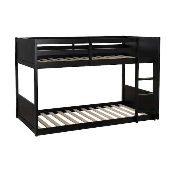 Dacian Black Twin over Twin Low Profile Bunk Bed