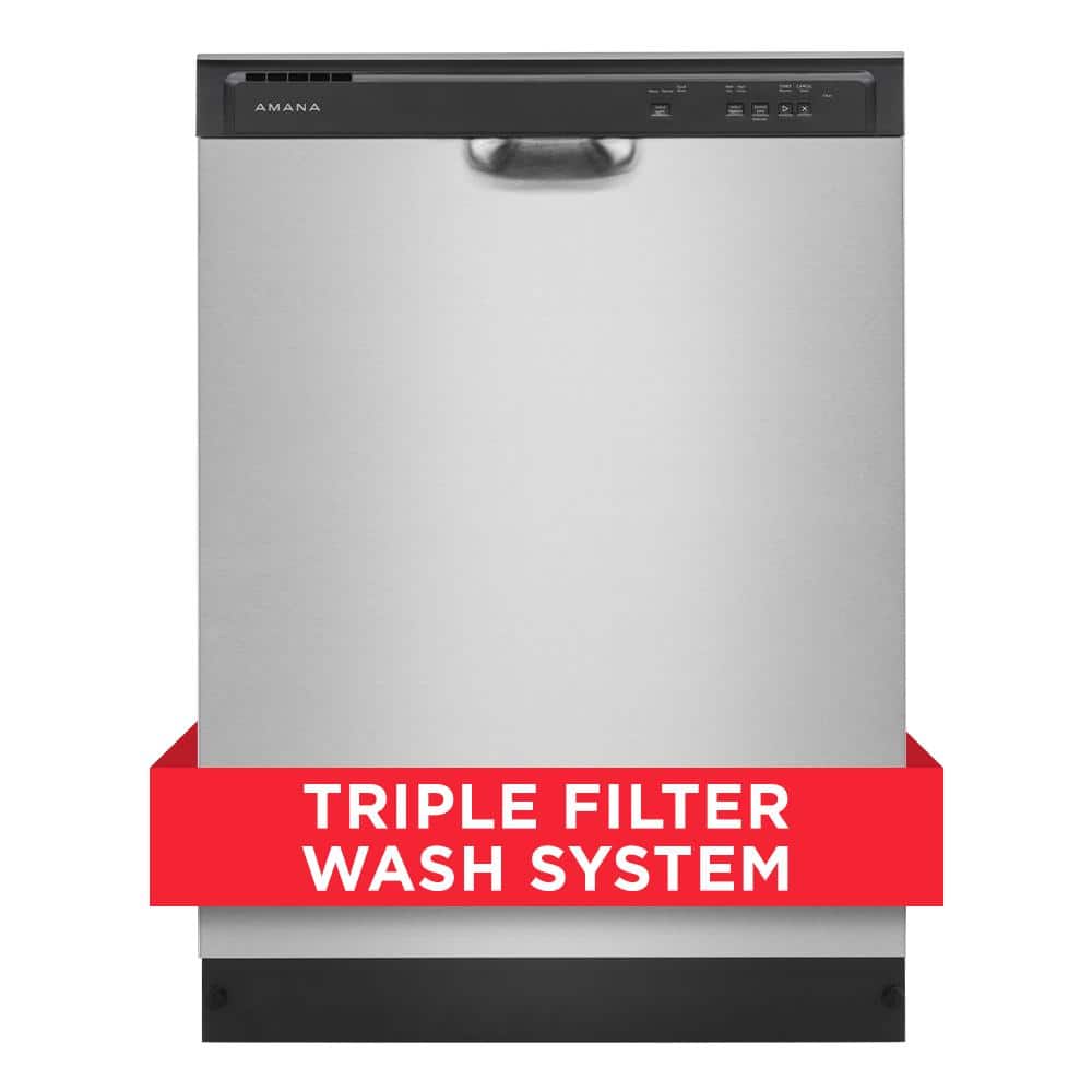 Amana 24 in. Stainless Steel Built-In Tall Tub Dishwasher 120-Volt, Silver
