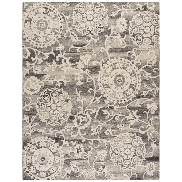 Blossom 8 ft. x 10 ft. Gray/Ivory Persian BLM401F Area Rug