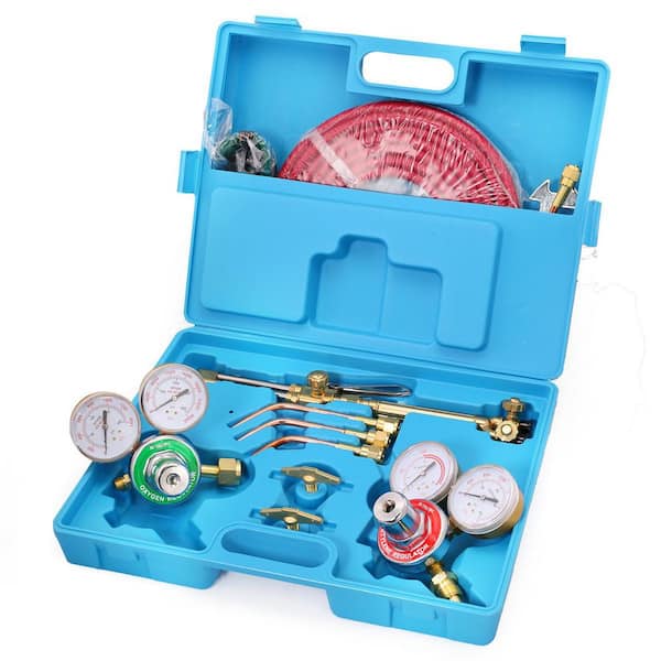 Cut Welder Kit with Torch, Oxygen and Acetylene Regulators, 3/16 in. x 15 ft. Hose, Victor Type Cutting Welding Brazing