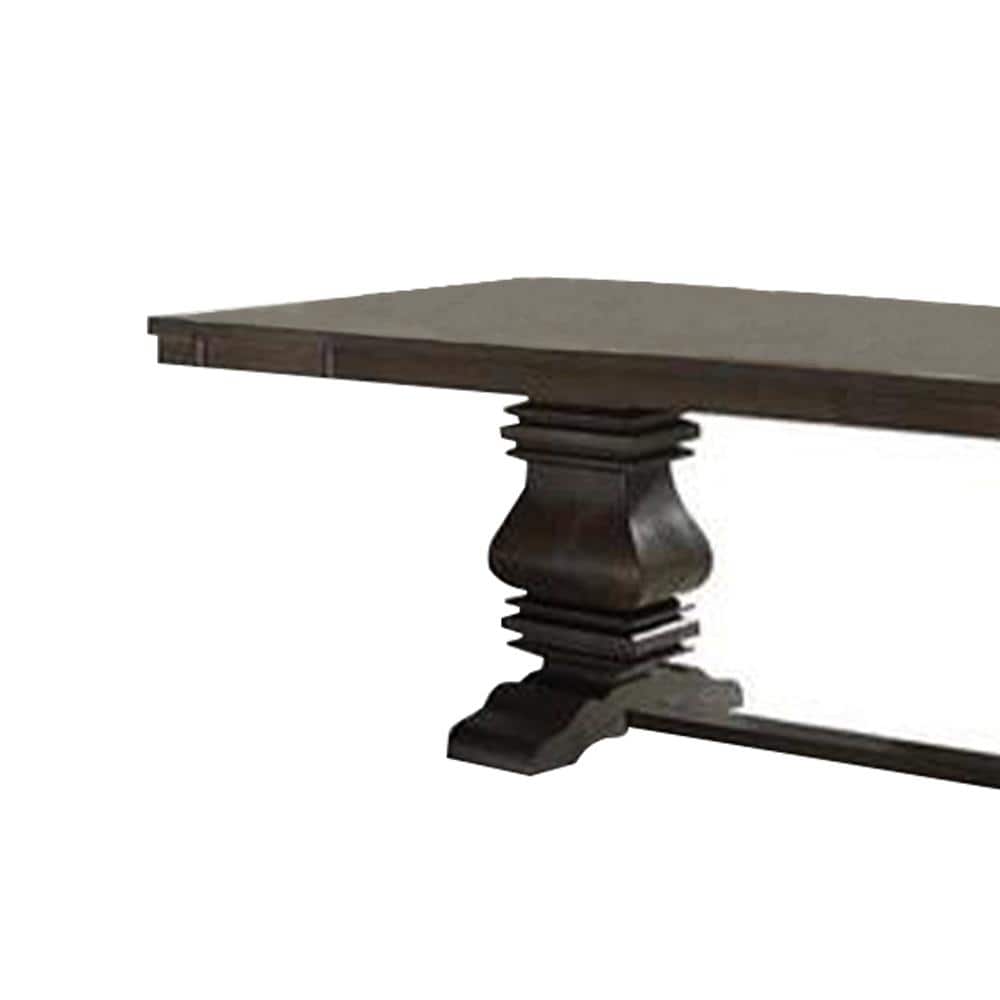 Espresso Wood Extendable Rectangular Dining Table