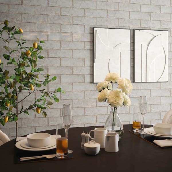 Jeffrey Court Reina Steel Gray 4 in. x 12 in. Gloss Subway Ceramic