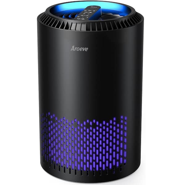287 Sq. Ft. Air Purifiers for Home with Sleep Mode, Speed Control for Smoke, Pollen, Dander, Hair and Smell in Black