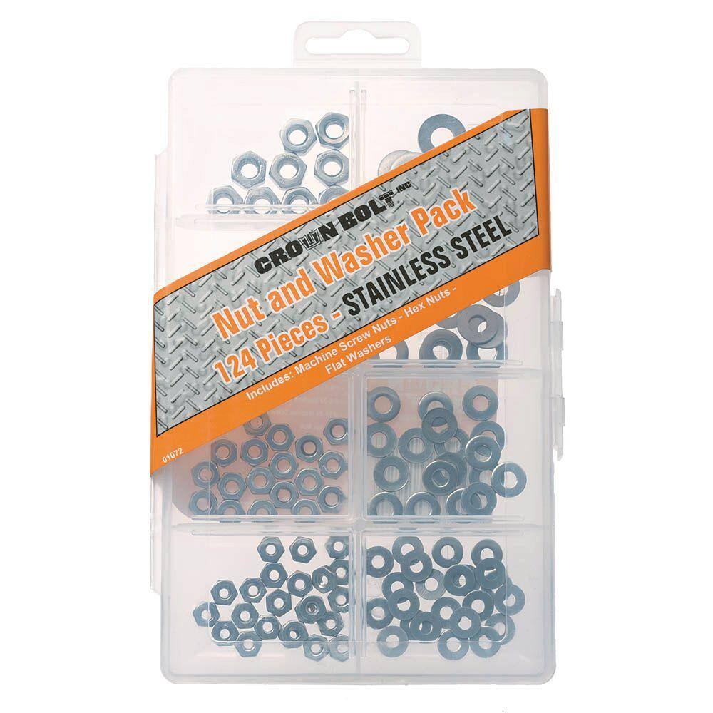 NUT & WASHER ASSORTMENT 1255PC STAINLESS STEEL BOLTS 
