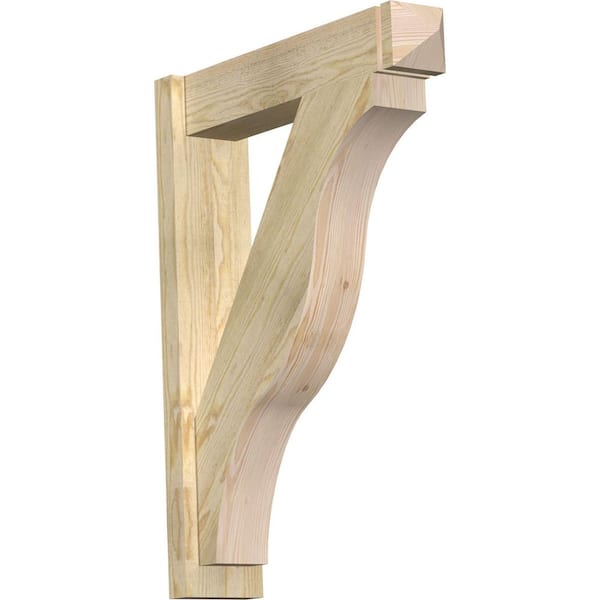 Ekena Millwork 6 in. x 34 in. x 26 in. Douglas Fir Fuston Arts and Crafts Rough Sawn Outlooker