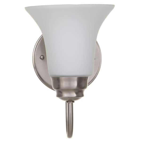 1-Light 18W Four Point Fluorescent Wall Sconce Frosted White Matte Glass 323915 