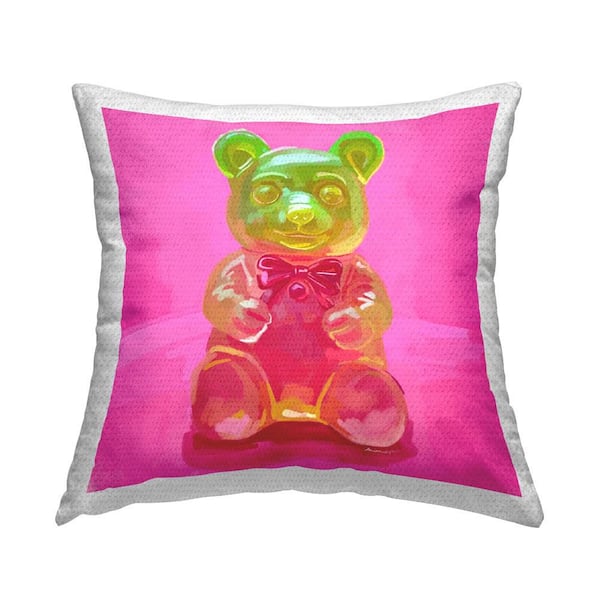 Stupell Industries Bright Candy Bear Outdoor Printed Throw Pillow by Amelia Noyes