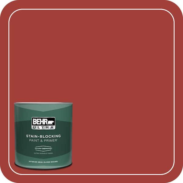 BEHR ULTRA 1 qt. #PPU2-16 Fire Cracker Extra Durable Semi-Gloss Enamel Interior Paint & Primer