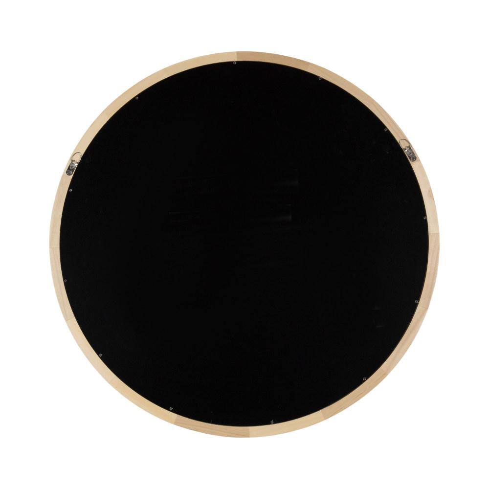Hatherleigh 30" Natural Wood Round Bathroom Vanity Mirror