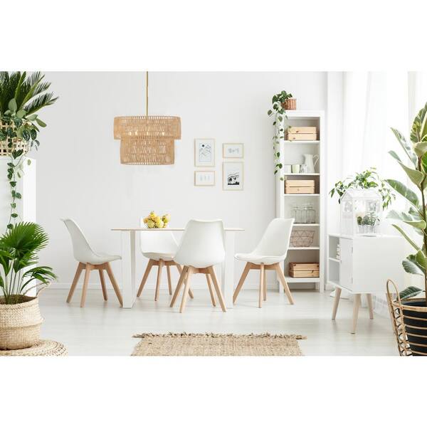 Bungalow Heaven 60-Watt 5-Light Soft Brass Shaded Pendant Light with Papyrus Rope Shade